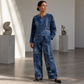 🎨 💙 Women's Long Sleeve Top & Wide Leg Pants Set