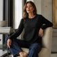 ⏰Last Day Sale 54% Off 💃Women's Crewneck Textured Patchwork Top