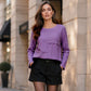 ⏰Last Day Sale 54% Off 💃Women's Crewneck Textured Patchwork Top