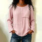 ⏰Last Day Sale 54% Off 💃Women's Crewneck Textured Patchwork Top