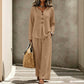 ⏰Last Day Sale 50% Off 💃 Women's V-Neck Long Sleeve Top & Wide-Leg Pants Set