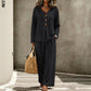 ⏰Last Day Sale 50% Off 💃 Women's V-Neck Long Sleeve Top & Wide-Leg Pants Set