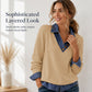 ⏰Last Day Sale 55% Off 👚 Women's Casual Patchwork Long Sleeve Top