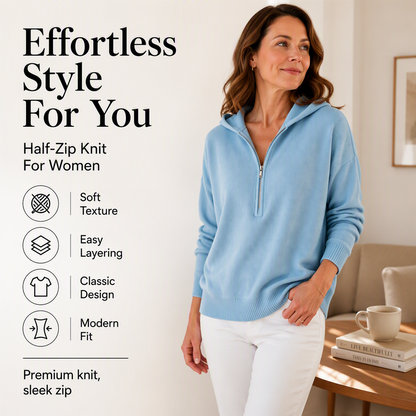 ✨ Women’s Half Zip Hooded Sweatshirt – Cozy Comfort Meets Effortless Everyday Style