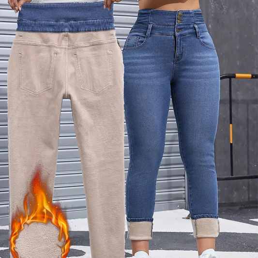 ✨ Women's Warm Casual Fashion Jeans – Cozy Comfort Meets Everyday Style