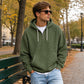 ✨ Men's Knit Quarter-Zip Hoodie Sweatshirt – Classic Comfort With a Modern Edge