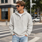 ✨ Men's Knit Quarter-Zip Hoodie Sweatshirt – Classic Comfort With a Modern Edge