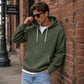 ✨ Men's Knit Quarter-Zip Hoodie Sweatshirt – Classic Comfort With a Modern Edge