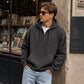 ✨ Men's Knit Quarter-Zip Hoodie Sweatshirt – Classic Comfort With a Modern Edge