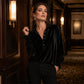 ⏰Last Day Sale 50% Off 💃 Women's Velvet Long Sleeve Button Down Collar Shirt