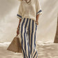✨ Women's Casual Striped Two Piece Wide Leg Pants Set – Effortless Style, All-Day Comfort