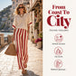 ✨ Women's Casual Striped Two Piece Wide Leg Pants Set – Effortless Style, All-Day Comfort