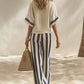 ✨ Women's Casual Striped Two Piece Wide Leg Pants Set – Effortless Style, All-Day Comfort