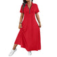 👗 Women's Casual Solid Color Zipper Maxi Dress – Effortless Elegance Meets Everyday Comfort
