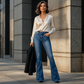 ⏰Last Day Sale 50% Off💃Women High Waisted Distressed Flare Jeans