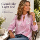 👚 Women's Printed V-Neck Long Sleeve Pullover Casual Top – Easy Style, Everyday Comfort