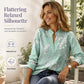 👚 Women's Printed V-Neck Long Sleeve Pullover Casual Top – Easy Style, Everyday Comfort