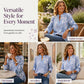 👚 Women's Printed V-Neck Long Sleeve Pullover Casual Top – Easy Style, Everyday Comfort