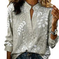 👚 Women's Printed V-Neck Long Sleeve Pullover Casual Top – Easy Style, Everyday Comfort