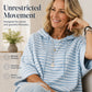 👚Women Loose Striped Hooded Pullover Casual 3/4 Sleeve Hoodie – Effortless Comfort for Everyday Style