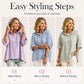 👚Women Loose Striped Hooded Pullover Casual 3/4 Sleeve Hoodie – Effortless Comfort for Everyday Style