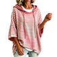 👚Women Loose Striped Hooded Pullover Casual 3/4 Sleeve Hoodie – Effortless Comfort for Everyday Style