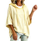 👚Women Loose Striped Hooded Pullover Casual 3/4 Sleeve Hoodie – Effortless Comfort for Everyday Style