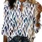 👚 Women's Printed V-Neck Long Sleeve Pullover Casual Top – Easy Style, Everyday Comfort