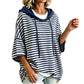 👚Women Loose Striped Hooded Pullover Casual 3/4 Sleeve Hoodie – Effortless Comfort for Everyday Style