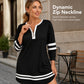 👗Women's Casual Striped Half-Zip Long Sleeve Dress – Effortless Style Meets Everyday Comfort