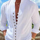 👔Men's Casual Stand Collar Long Sleeve Shirt – Effortless Style for Every Day