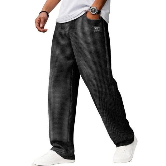 👖Minimalist Waffle Knit Loose Long Pants – Cozy Comfort Meets Effortless Style