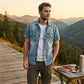 💙 Men's Casual Denim Short Sleeve Shirt – Classic Denim, Easy Everyday Style