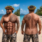 💪👕 Men's Funny Muscle Print Short Sleeve Top – Big Muscles, Zero Gym Time