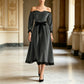 ✨ Women’s Off-Shoulder Velvet Midi Dress – Elegant Style Meets Luxe Comfort