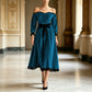 ✨ Women’s Off-Shoulder Velvet Midi Dress – Elegant Style Meets Luxe Comfort
