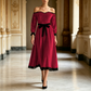 ✨ Women’s Off-Shoulder Velvet Midi Dress – Elegant Style Meets Luxe Comfort