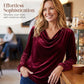 ✨ Women's Velvet Cowl Neck Long Sleeve Top – Soft Luxury Meets Effortless Elegance