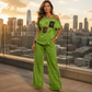 🍂 Women's Off Shoulder Top & Wide Leg Pants