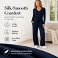 👚 Women's V-Neck Long-Sleeve Top & Wide-Leg Pants Set – Effortless Autumn Elegance
