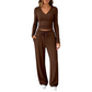 👚 Women's V-Neck Long-Sleeve Top & Wide-Leg Pants Set – Effortless Autumn Elegance