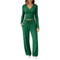 👚 Women's V-Neck Long-Sleeve Top & Wide-Leg Pants Set – Effortless Autumn Elegance
