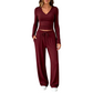 👚 Women's V-Neck Long-Sleeve Top & Wide-Leg Pants Set – Effortless Autumn Elegance