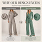 🎀Women's Long Sleeve V-Neck Jumpsuit with Belt – Effortless Elegance in One Look