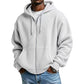 🍂Men's Full -Zip Waffle Knit Hooded Sweatshirt – Cozy Comfort Meets Everyday Style