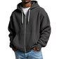 🍂Men's Full -Zip Waffle Knit Hooded Sweatshirt – Cozy Comfort Meets Everyday Style