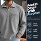🍂 Men's Casual Ribbed Half Zip Sweater – Smart Comfort for Cooler Days