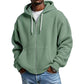 🍂Men's Full -Zip Waffle Knit Hooded Sweatshirt – Cozy Comfort Meets Everyday Style