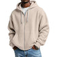 🍂Men's Full -Zip Waffle Knit Hooded Sweatshirt – Cozy Comfort Meets Everyday Style
