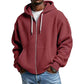 🍂Men's Full -Zip Waffle Knit Hooded Sweatshirt – Cozy Comfort Meets Everyday Style